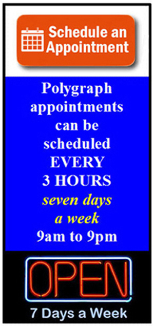 schedule a polygraph test in Solano County